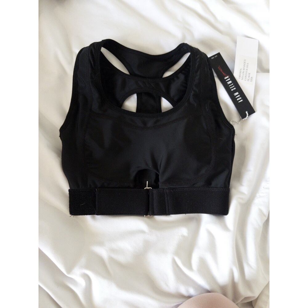 ADAM SELMAN Womens Spandex Sports Bra Black XXS -MSRP $135